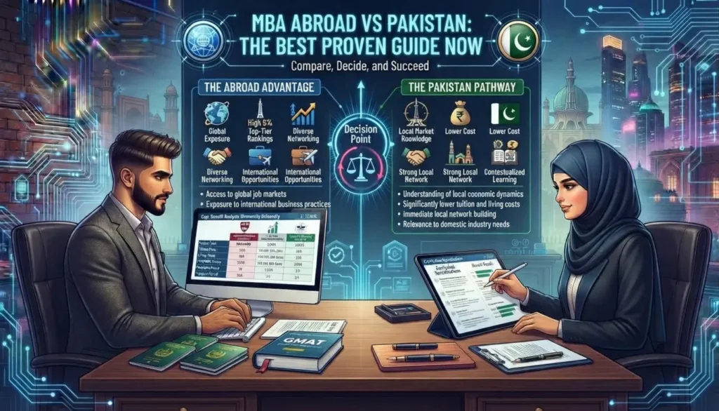 MBA abroad vs MBA in Pakistan — one year MBA UK classroom for Pakistani students