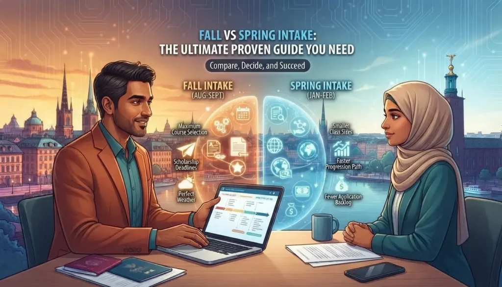 Fall vs spring intake — Pakistani student comparing September intake 2027 and January intake 2027 deadlines